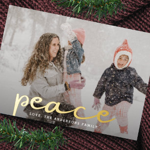 Tarjeta Festiva Con Relieve Metalizado Navidades modernos foto familiar con permiso de PA