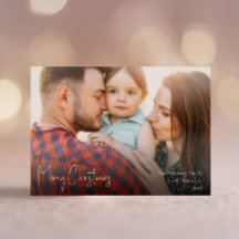 Navidades modernos guiones con foto completa oro