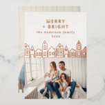 Tarjeta Festiva Con Relieve Metalizado Navidades modernos mínimos Casas nórdicas 2 foto<br><div class="desc">Modernas Navidades de Japón casas nórdicas elegantes y sencillas 1 diseño de tarjetas de vacaciones fotográficas</div>