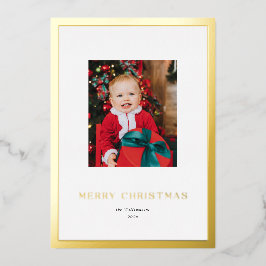 Tarjeta Festiva Con Relieve Metalizado Navidades modernos y clásicos de marco dorado