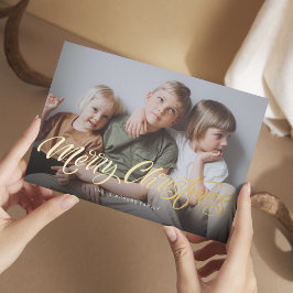 Tarjeta Festiva Con Relieve Metalizado Navidades modernos y elegantes