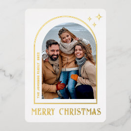 Tarjeta Festiva Con Relieve Metalizado Navidades modernos y espumosos: Rosa de oro