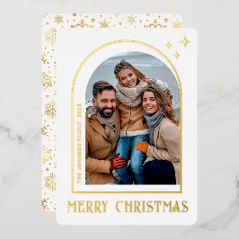 Tarjeta Festiva Con Relieve Metalizado Navidades modernos y espumosos: Rosa de oro