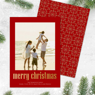 Tarjeta Festiva Con Relieve Metalizado Navidades Paz Alegría Amo Carne de Nieve Roja 1 Fo