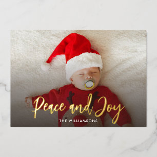 Tarjeta Festiva Con Relieve Metalizado Navidades Personalizados de guión de foto para beb