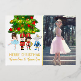 Tarjeta Festiva Con Relieve Metalizado Navidades Personalizados Del Ballet Nutcracker