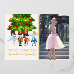 Tarjeta Festiva Con Relieve Metalizado Navidades Personalizados Del Ballet Nutcracker
