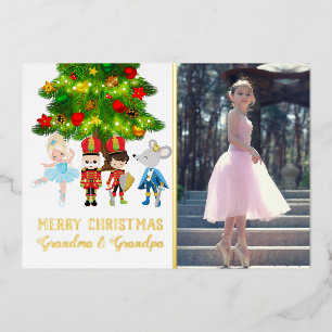 Tarjeta Festiva Con Relieve Metalizado Navidades Personalizados Del Ballet Nutcracker