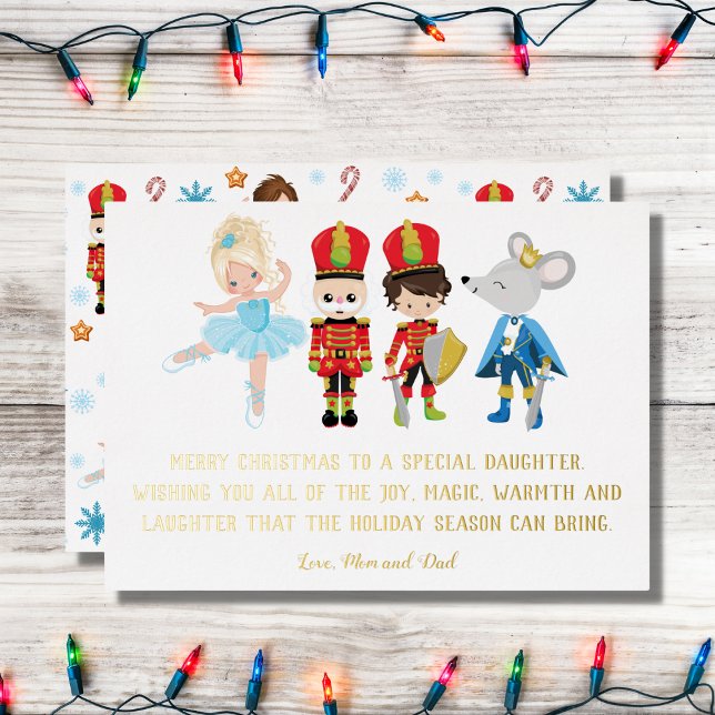 Tarjeta Festiva Con Relieve Metalizado Navidades Personalizados Del Ballet Nutcracker (Subido por el creador)