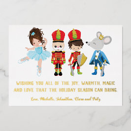 Tarjeta Festiva Con Relieve Metalizado Navidades Personalizados Del Ballet Nutcracker