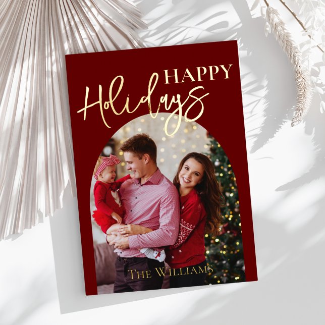 Tarjeta Festiva Con Relieve Metalizado Navidades personalizados Photo Gold Script (Subido por el creador)