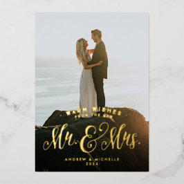 Tarjeta Festiva Con Relieve Metalizado Navidades recién casados cálidos deseos foto