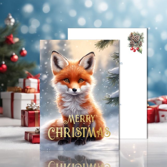 Tarjeta Festiva Con Relieve Metalizado Navidades Red Fox (Subido por el creador)