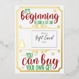 Tarjeta Festiva Con Relieve Metalizado Navidades Relieve metalizado Funny Gift Card Vouch