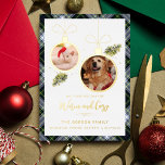 Tarjeta Festiva Con Relieve Metalizado Navidades Rusos De Plaid 2 Fotos Mascotas Tartan G<br><div class="desc">Nuestra encantadora tarjeta de felicitaciones navideñas Personalizado Plaid con fotos de sus mascotas es una manera deliciosa de difundir la alegría de las vacaciones y dejar una impresión duradera en sus amigos y familia. Esta bonita tarjeta de diseño está decorada con un fondo rústico escocés y el reverso, evocando la...</div>