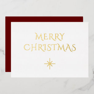 Tarjeta Festiva Con Relieve Metalizado Navidades simples Snowflake Gold