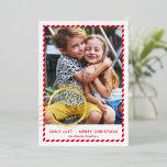 Tarjeta Festiva Con Relieve Metalizado Niños NAVIDADES FOTOGRAFÍA linda Lista Niza sello<br><div class="desc">por kat massard >> WWW.SIMPLYSWEETPAPERIE.COM <<< Un diseño de tarjeta divertida con un sello que dice "NICE LIST" en Relieve metalizado brillante. Estilo retrato para mostrar tu hermosa familia también con alta foto. CONTACTATE CONMIGO si necesitas ayuda para que tu foto encaje perfectamente kat@simplysweetpaperie.com</div>