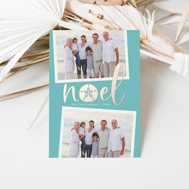 Tarjeta Festiva Con Relieve Metalizado Noel costero | 2 Navidades de fotografía (Subido por el creador)