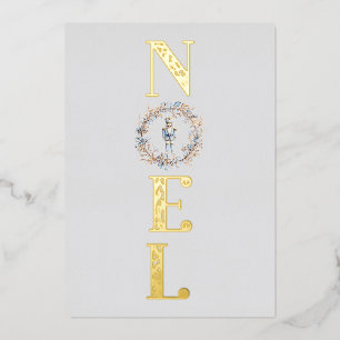 Tarjeta Festiva Con Relieve Metalizado Noel Navidades Nutcracker Ballet Photo
