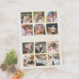 Tarjeta Festiva Con Relieve Metalizado Nuestro año brillante Minimalista 12 Navidades de 