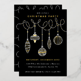 Tarjeta Festiva Con Relieve Metalizado Ornamentos navideños agitados