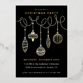 Tarjeta Festiva Con Relieve Metalizado Ornamentos navideños agitados