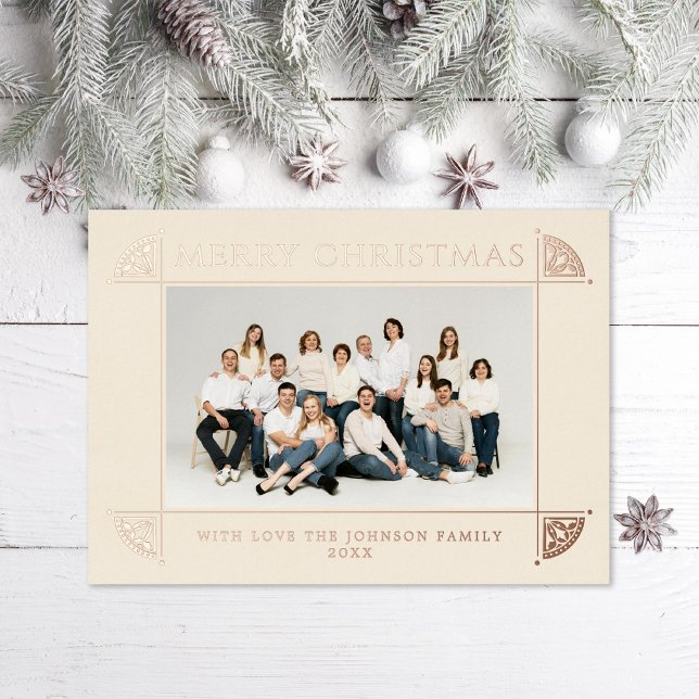 Tarjeta Festiva Con Relieve Metalizado Ornate Vintage Motif Navidad Foto Ivory (Subido por el creador)