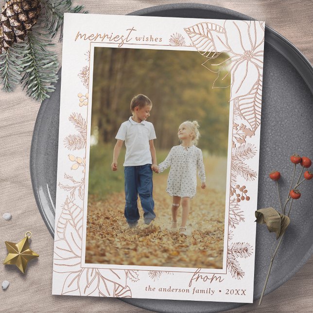 Tarjeta Festiva Con Relieve Metalizado Oro blanco y Rosa | Navidades elegantes 1 Foto (Subido por el creador)