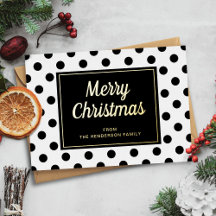 Oro de Navidad con Letra Moderna Negra Blanca