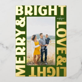 Tarjeta Festiva Con Relieve Metalizado Oro en cereza verde y amor brillante y luz