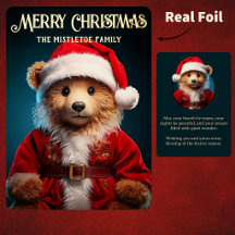 Osito de Navidad de Hoja Real Teddy Bear Plano Lin