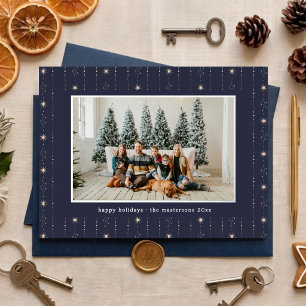 Tarjeta Festiva Con Relieve Metalizado Papel pintado de estrellas azules y blancas Foto P