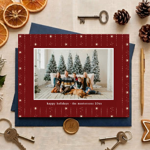 Tarjeta Festiva Con Relieve Metalizado Papel pintado de estrellas rojas y blancas Foto pl