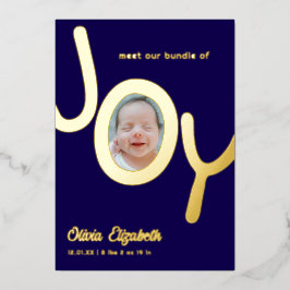 Tarjeta Festiva Con Relieve Metalizado Paquete de JOY Real Relieve metalizado dorado Foto