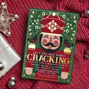 Tarjeta Festiva Con Relieve Metalizado Partido de vacaciones de los Navidades de cracking