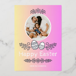 Tarjeta Festiva Con Relieve Metalizado Pascua perfecta 