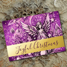 Pastel Dibujar Navidades púrpura Angel