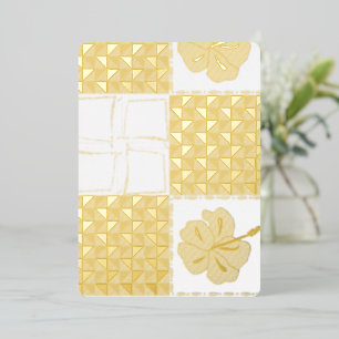 Tarjeta Festiva Con Relieve Metalizado Patrón continuo con tropicales dibujados a mano az