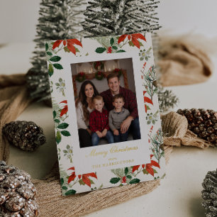 Tarjeta Festiva Con Relieve Metalizado Patrón vintage de verde navideño