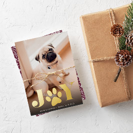 Tarjeta Festiva Con Relieve Metalizado Paws festivos | Foto Mascota