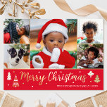 Tarjeta Festiva Con Relieve Metalizado Personalizado de árbol de navidad de oro Foto de l<br><div class="desc">¡Difundan la alegría del feriado con tarjetas de Navidades de Relieve metalizado dorado de lujo! Seis fotos personalizadas junto con el nombre de tu familia y un saludo en la parte trasera. Este diseño personalizado presenta árboles decorativos y estrellas, con las palabras 'Feliz Navidad' en letras festivas. Perfecto para fotos...</div>