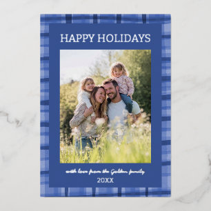 Tarjeta Festiva Con Relieve Metalizado Personalizado de Navidades artesanales de color ac