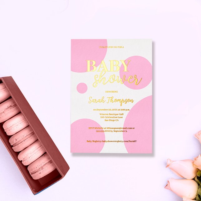 Tarjeta Festiva Con Relieve Metalizado Personalizado de puntos rosados Relieve metalizado (Subido por el creador)