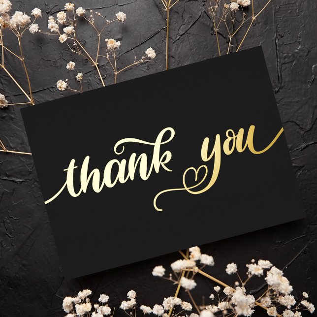 Tarjeta Festiva Con Relieve Metalizado Personalizado Minimal Modern Cute Heart Black Grac (Subido por el creador)