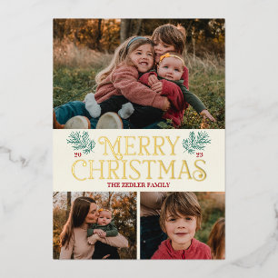 Tarjeta Festiva Con Relieve Metalizado Personalizado Relieve metalizado Vintage con tarje