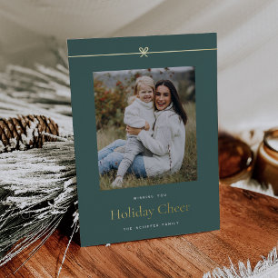 Tarjeta Festiva Con Relieve Metalizado Pícea   Modernos Navidades de fotografía mínimos s