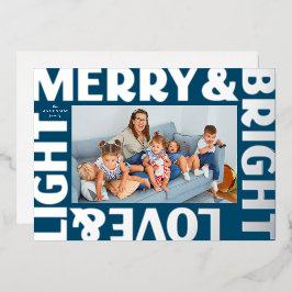 Tarjeta Festiva Con Relieve Metalizado Plata y Azul moro y amor brillante y luz