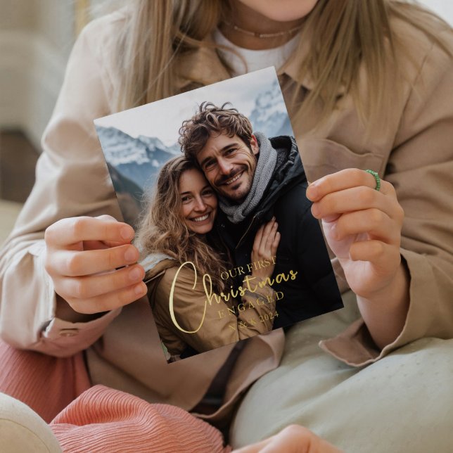 Tarjeta Festiva Con Relieve Metalizado Primera foto de parejas felices de Navidad (Subido por el creador)