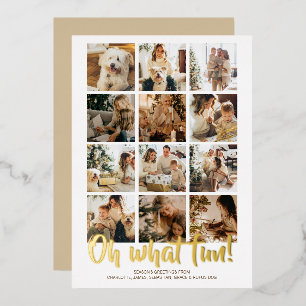 Tarjeta Festiva Con Relieve Metalizado Qué Diversión 12 Fotos Navidad Temporada de Vacaci