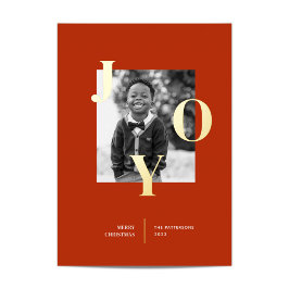 Tarjeta Festiva Con Relieve Metalizado Radiante foto de vacaciones de alegría